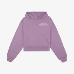 SPORTY & RICH | WMN'S HEALTH INITIATIVE CROPPED HOODIE { SOFT LAVENDER/WHITE