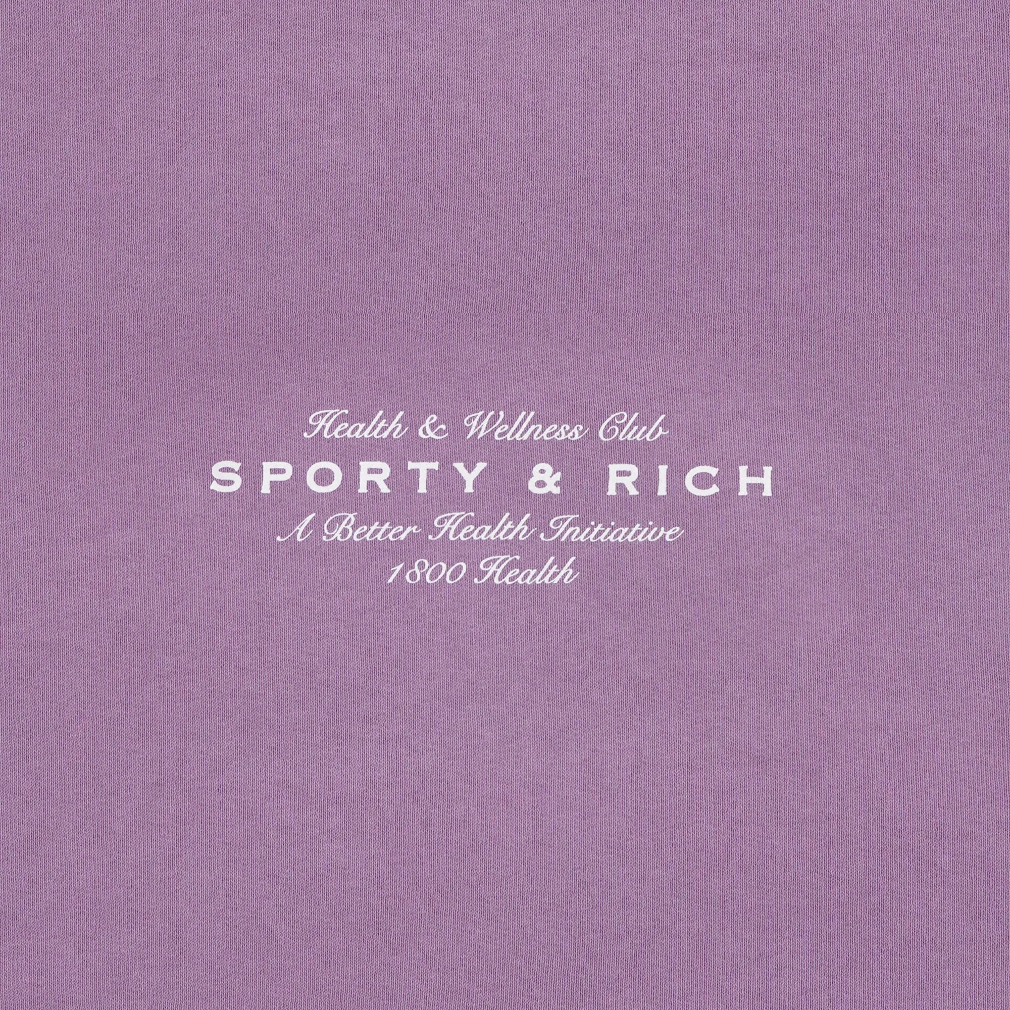 SPORTY & RICH | WMN'S HEALTH INITIATIVE CROPPED HOODIE { SOFT LAVENDER/WHITE