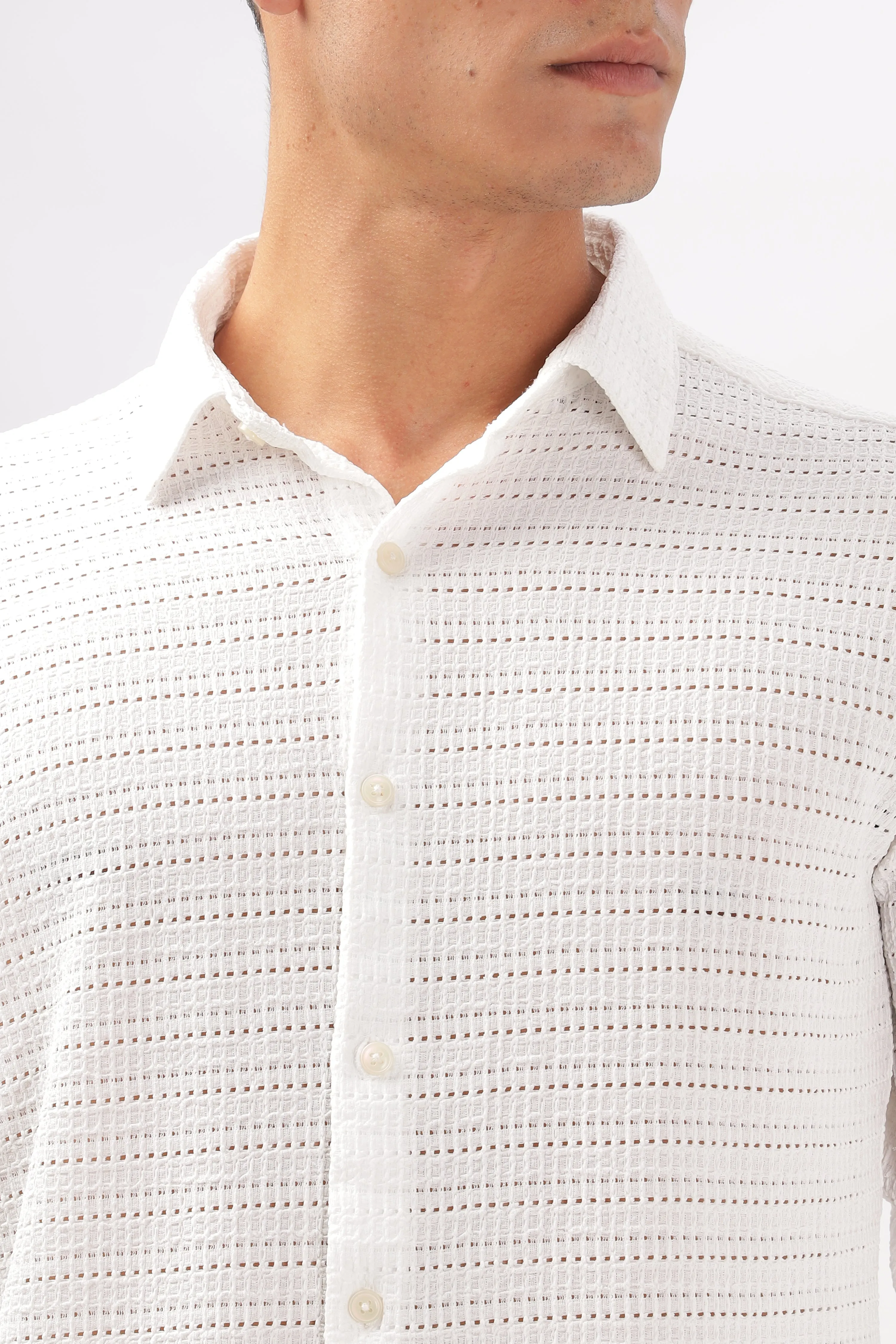 Textured White Shirt