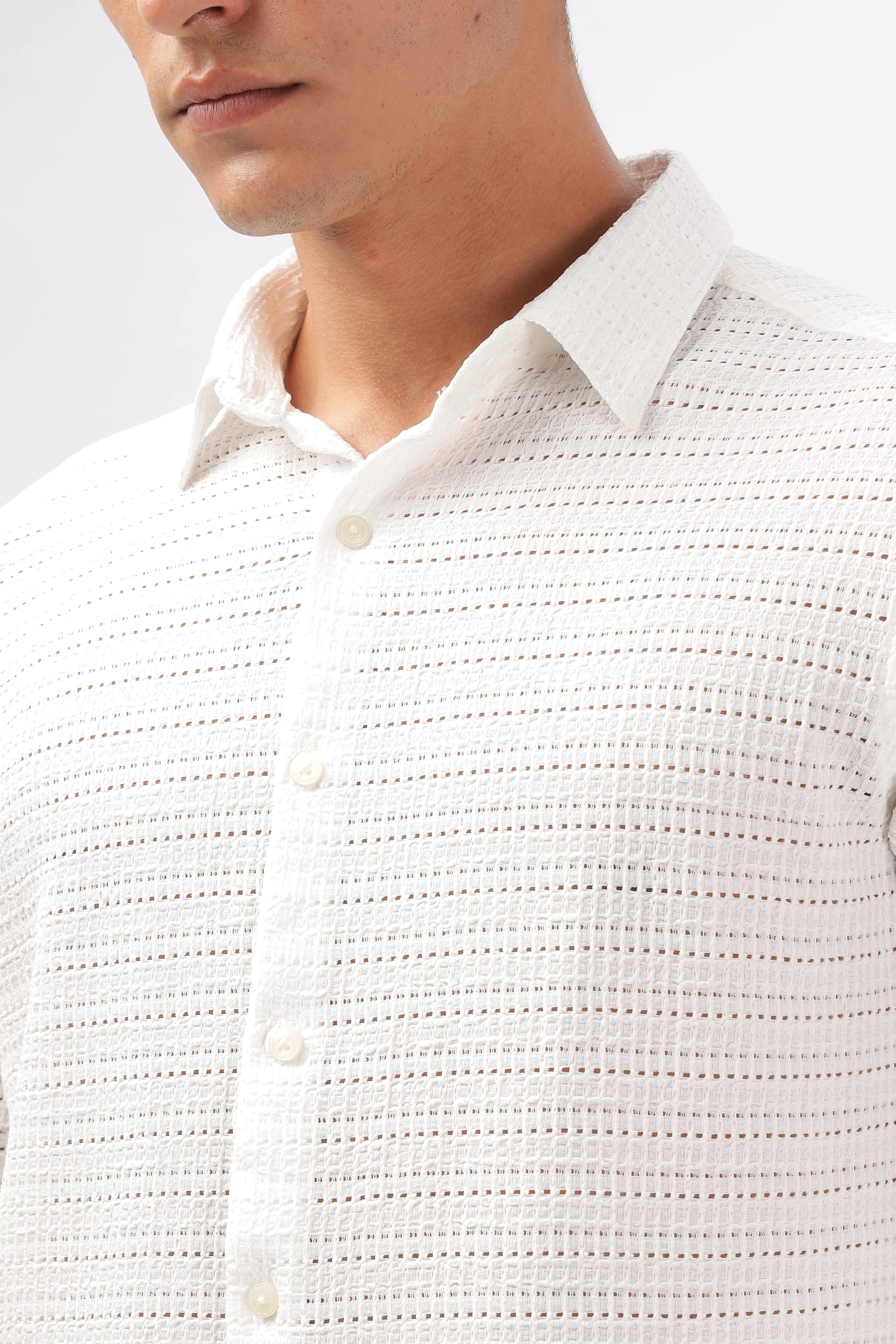 Textured White Shirt