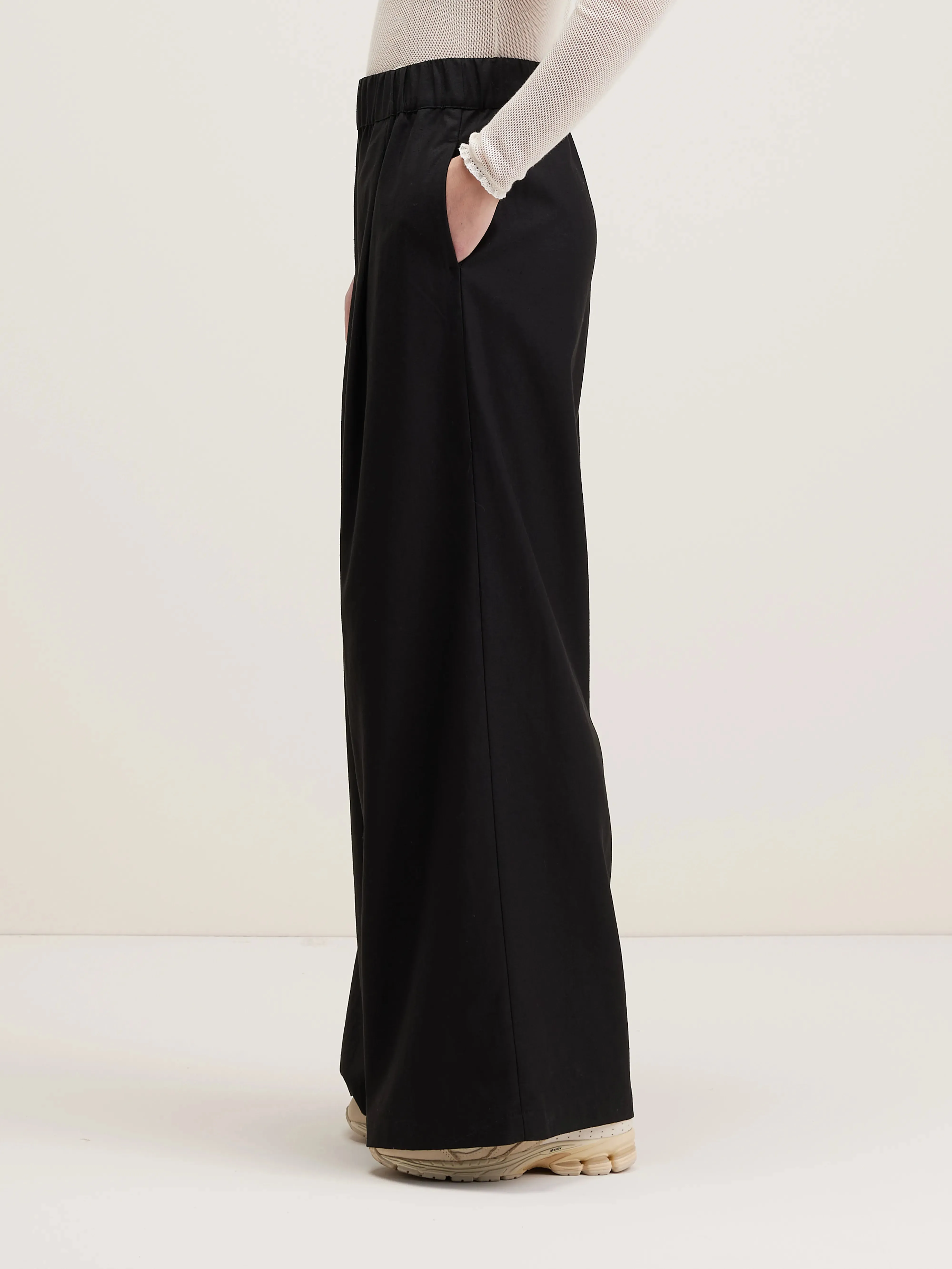 Vezza straight wide trousers (242 / W / BLACK BEAUTY)