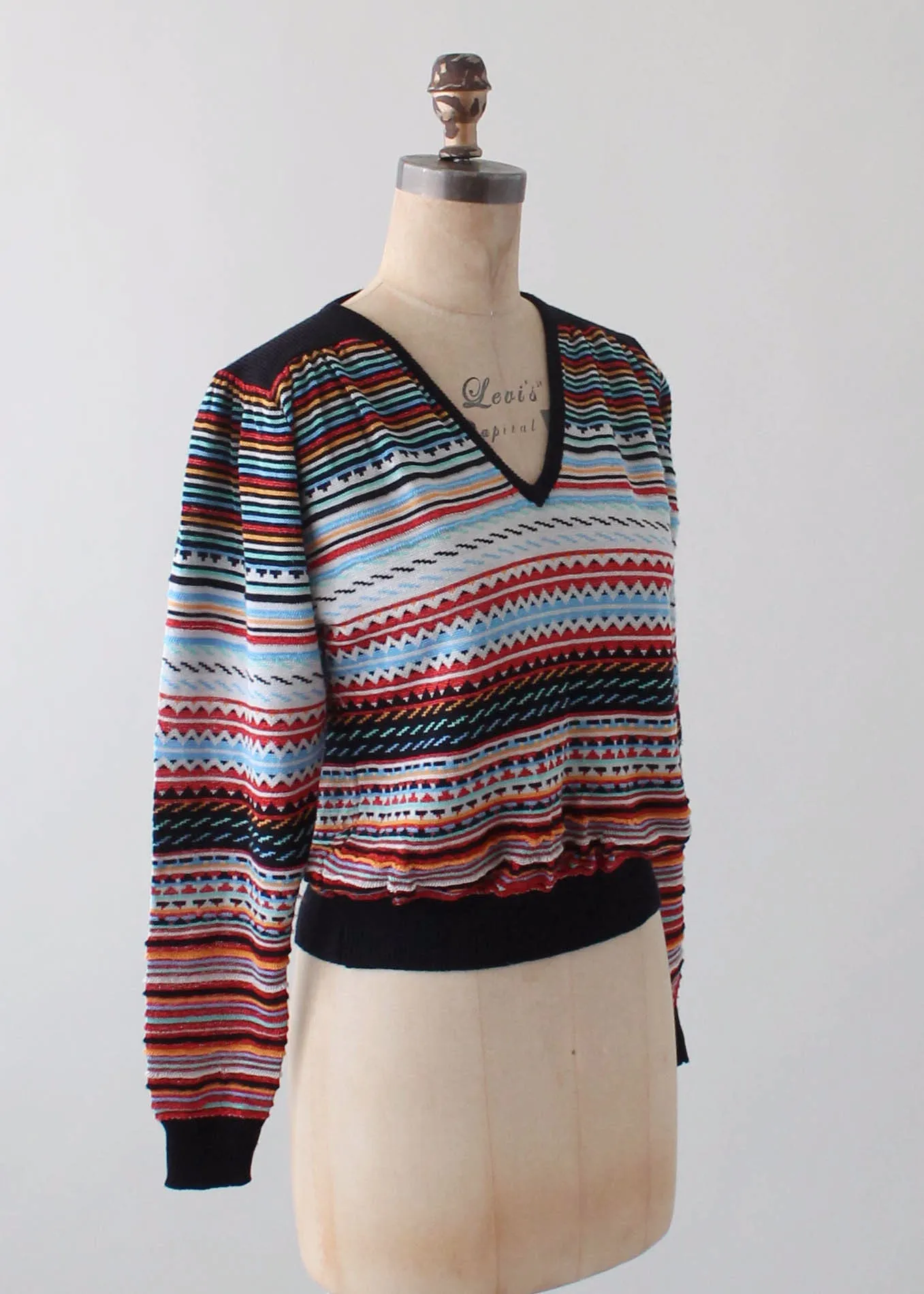 Vintage 1970s Sparkle Striped Sweater