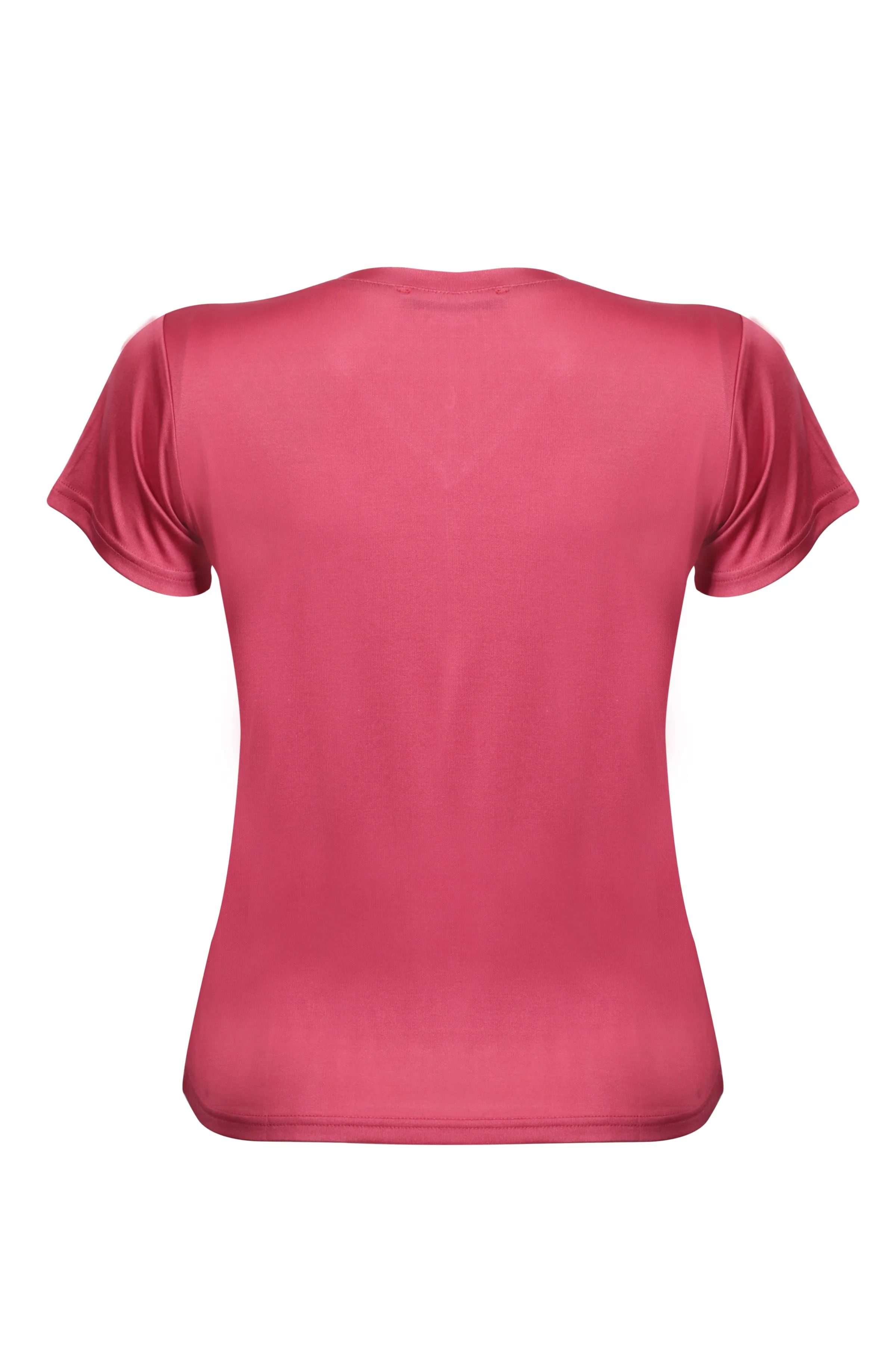 Watermelon Marina Silk-Blend V-Neck Short-Sleeve T-Shirt