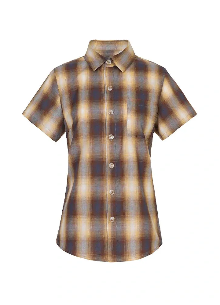 Women's Short-Sleeve Plaid Shirt