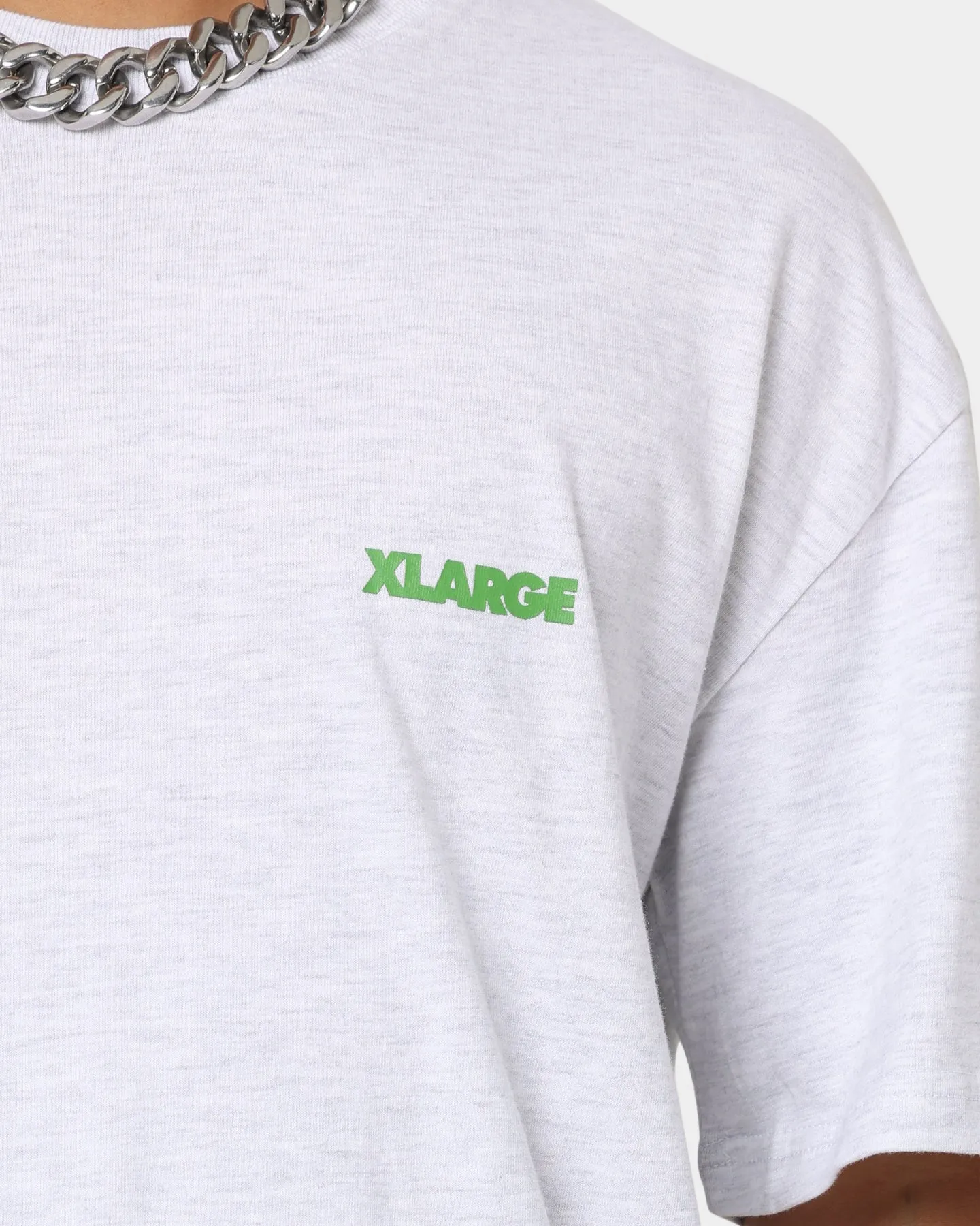 XLARGE 91 Text T-Shirt Snow Marle/Green